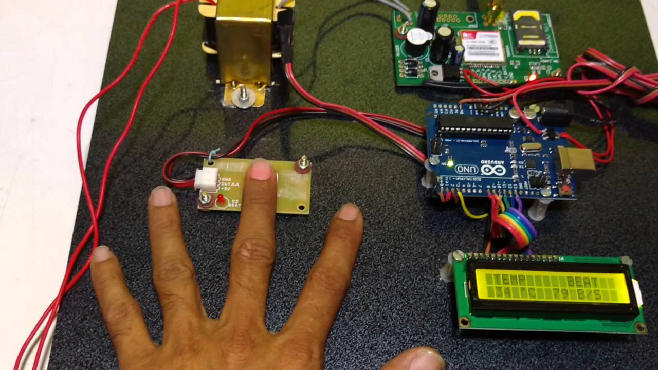 Heartbeat and body temperature display using arduino