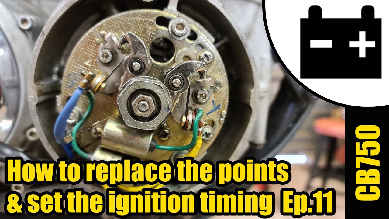 CB750 - how to install new points & condensers & set ignition timing Ep.11 