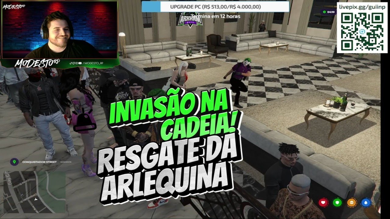 🔥 RESGATE DA ARLEQUINA NA CADEIA | OPERAÇÃO INSANA NO GTA RP