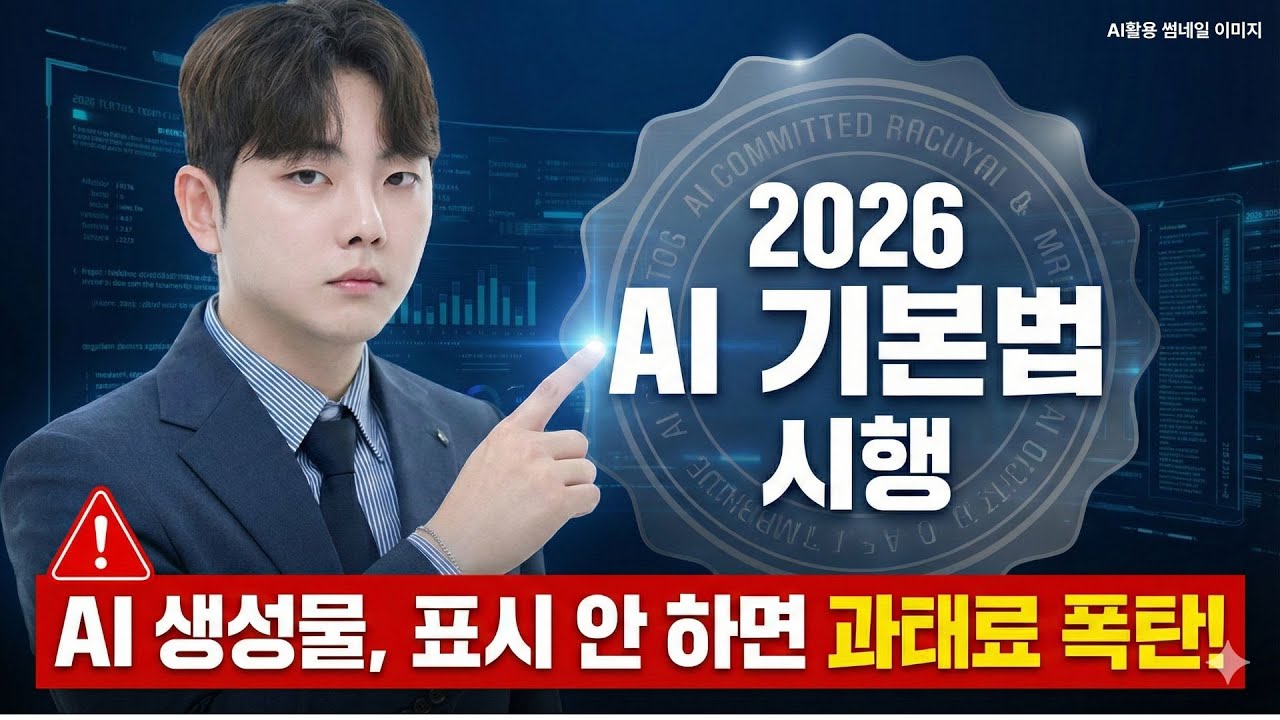 AI 생성물 표시 안 하면 과태료? 2026년 인공지능 기본법 '제31조' 모르면 큰일 납니다!