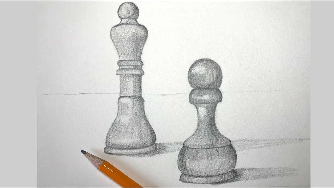 Sketch Challenge Week 35 | Pencil Drawing Of Chess Pieces | Object Drawing
