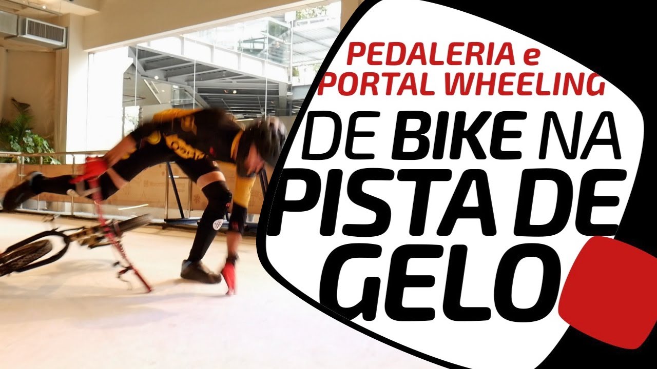 De bike na pista de gelo. Pedaleria e Portal Wheeling