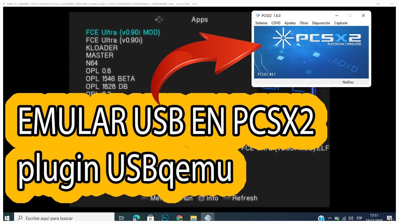 MOSTRAR JUEG0S, APPS y TEMAS  CON PCSX2 | emular una USB