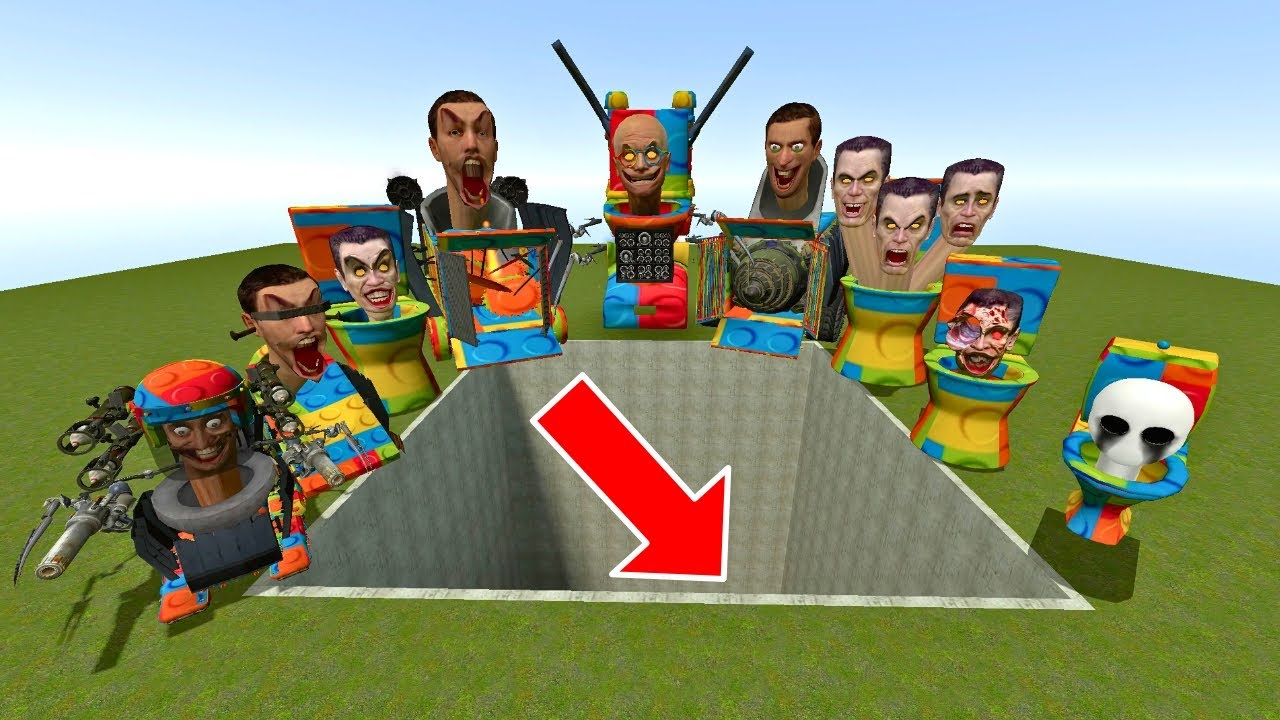 🔥💥 SPARTAN KICKING NEW LEGO SKIBIDI TOILET -SPRUNKI FAMILY INTO THE ENDLESS PIT ☠️💀 (IN GARRY )