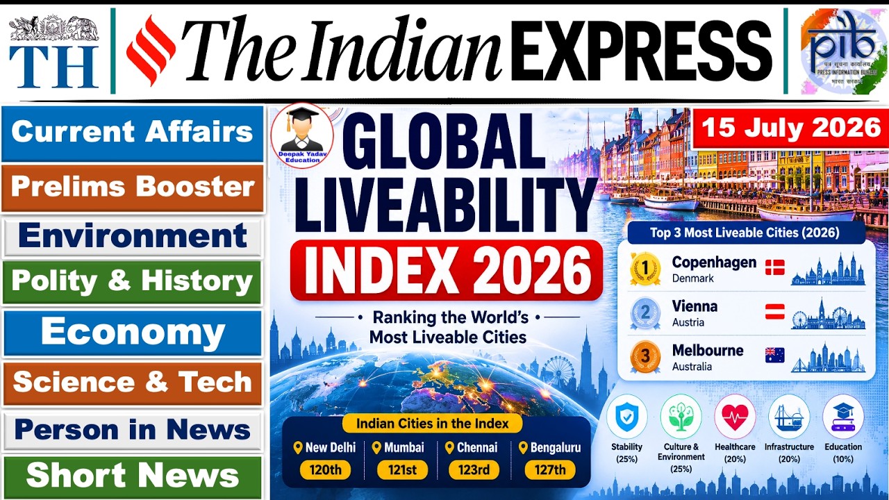 15 July 2026 | Daily PIB & Indian Express Analysis | The Hindu Analysis | Daily Current Affairs