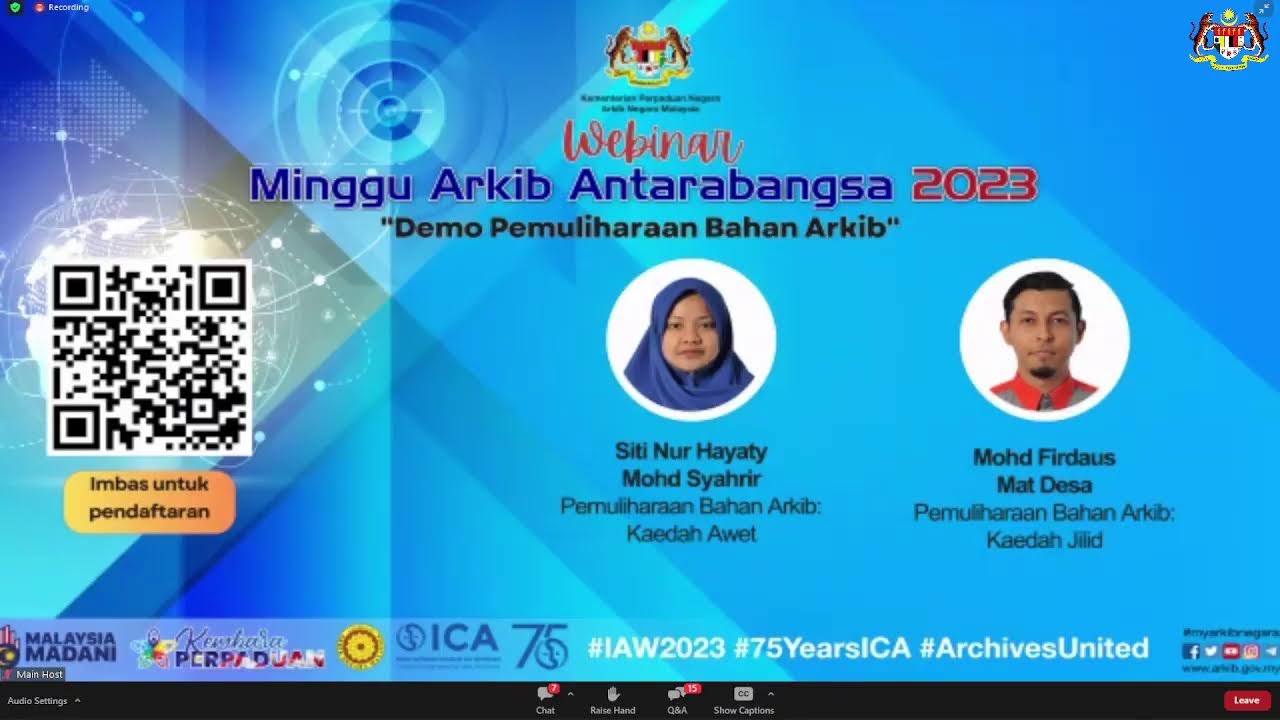 Minggu Arkib Antarabangsa 2023: Demo Pemuliharaan Bahan Arkib