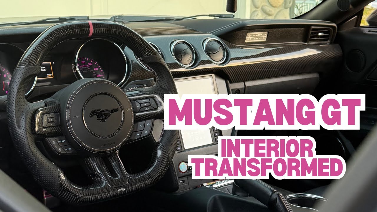MUSTANG GT INTERIOR GLOW-UP: CARBON FIBER DASH KIT & MIRROR CAP INSTALL