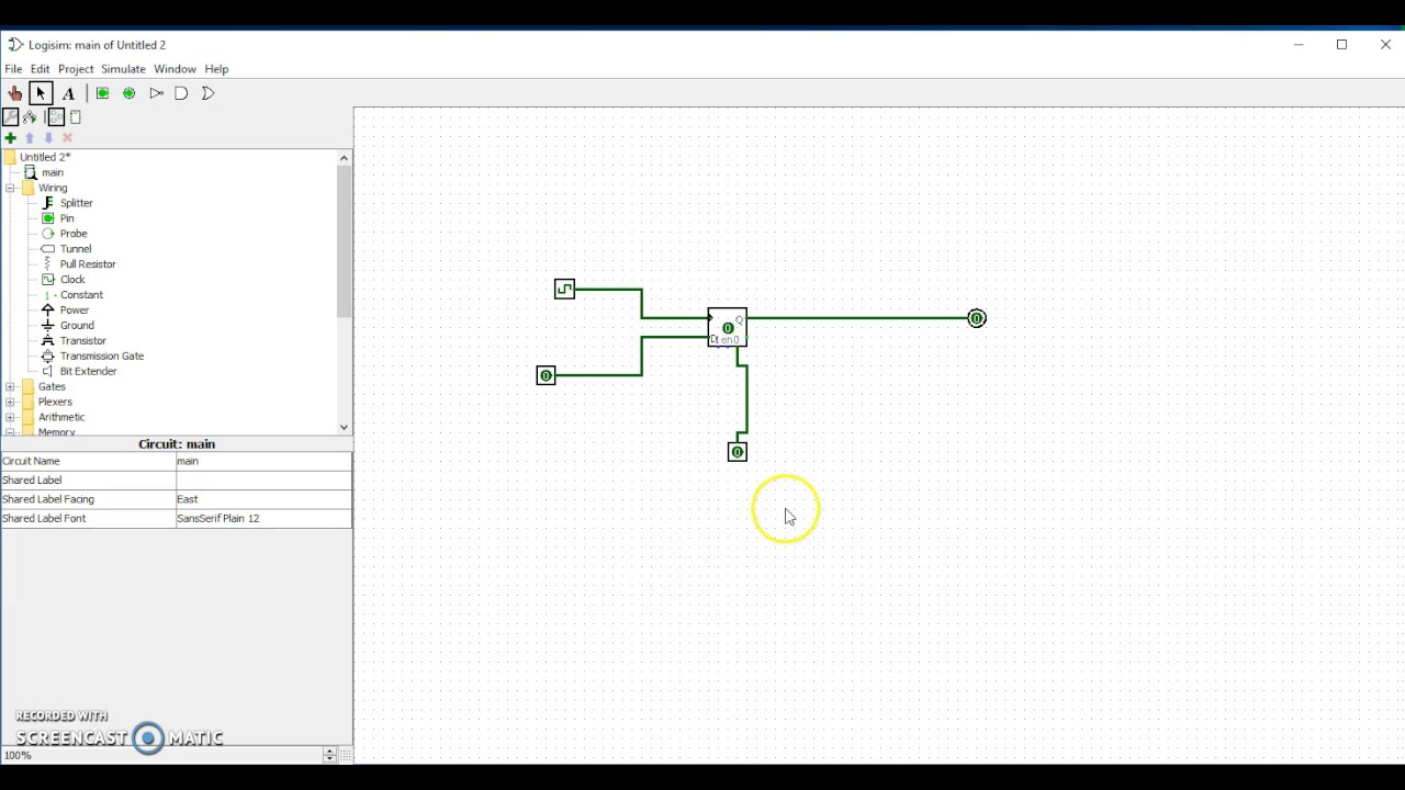 Учебное пособие по Logisim: Моделирование D-триггера