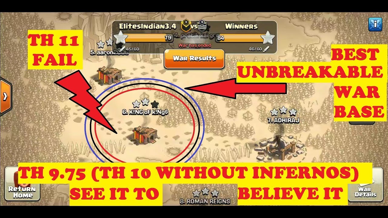 TH 9.75/9.5 WAR BASE (TOWN HALL 10 WITHOUT INFERNO TOWER) || CLASH OF CLANS
