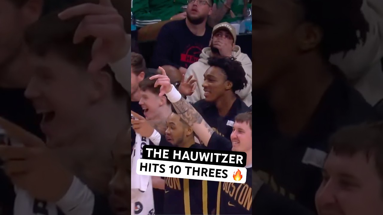 HIGHLIGHTS: Sam Hauser had Celtics bench in awe as he hit 10 threes🔥 #samhauser #bostonceltics #nba