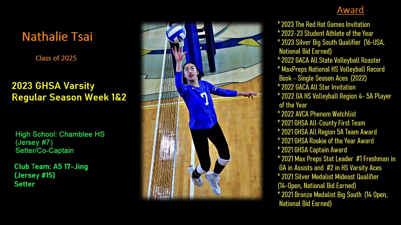 Nathalie Tsai #7 - 2023 GHSA Varsity Volleyball Highlights (Week 1 & 2), Chamblee High School
