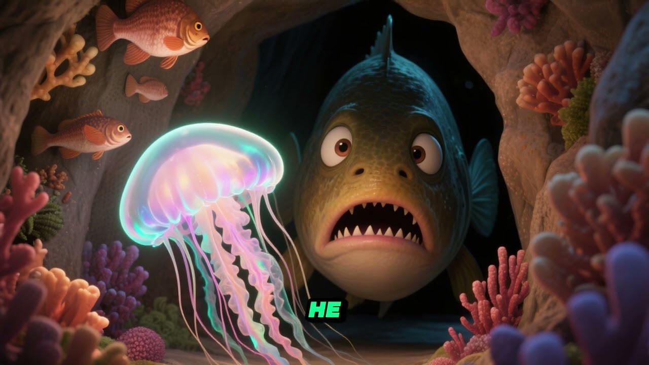 🌊✨ The Little Jellyfish Who Learned to Shine | Kids Ocean Story 🐠💡