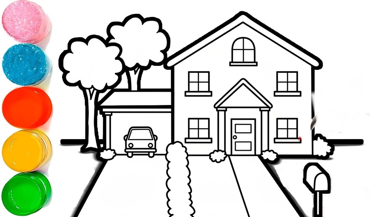 How to Draw Easy House and Car Parking | How to draw a Tinny House