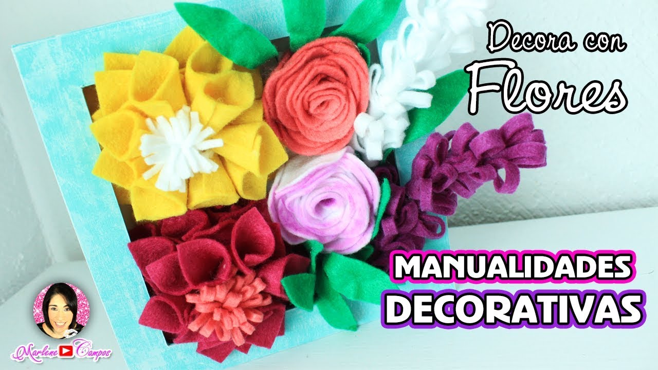 Adorno con Flores de Fieltro, Regalo día de las madres por DIY con Marlene Campos