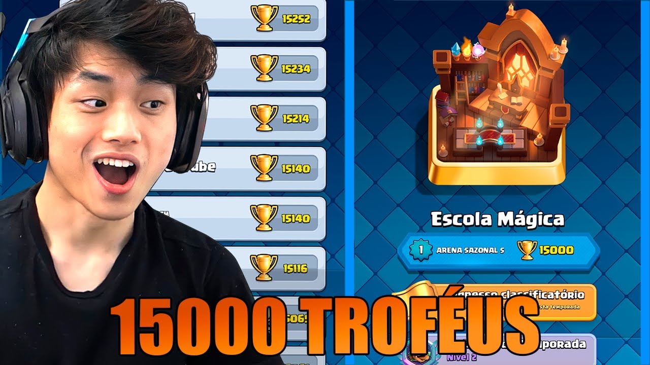 CHEGUEI NOS 15000 TROFÉUS DO CLASH ROYALE!!