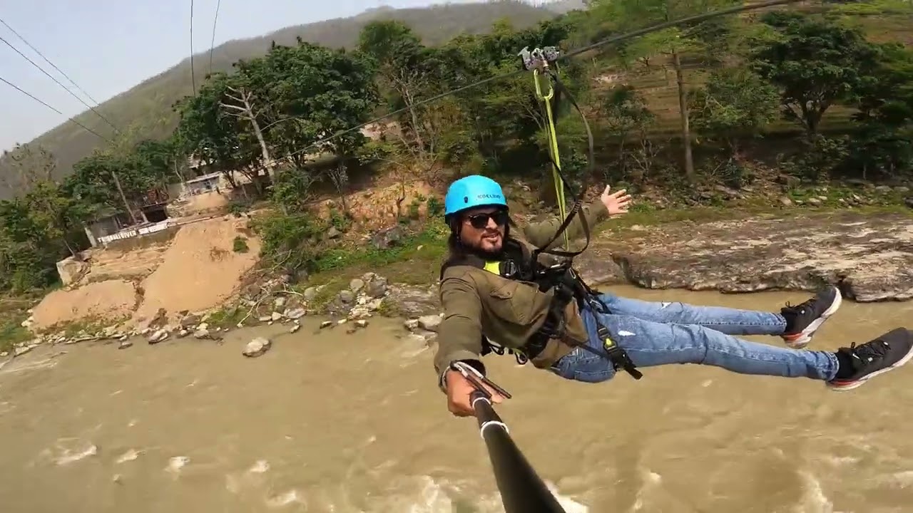 Zipline & Sky cycling -Adventure in Trishuli River Side Resort .