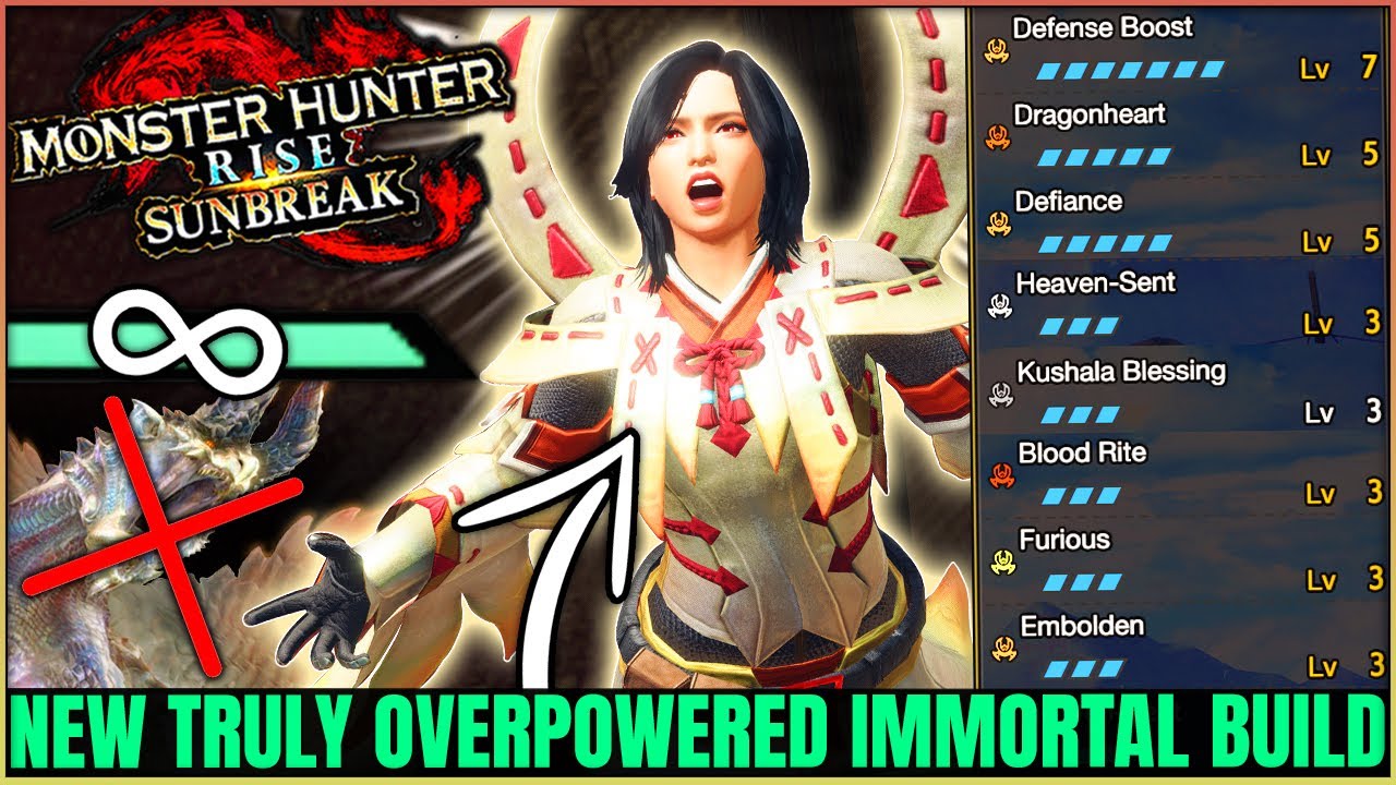 New PERFECT Immortal Build - NEVER Cart & HUGE Damage - All Weapons - Monster Hunter Rise Sunbreak!