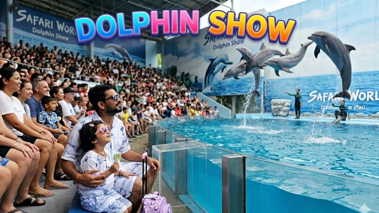 Bacchon Ki Masti Aur Dolphins Ka Dance! 🎭 | Our Thailand Trip 🐬🐬#DolphinShow #ThailandDiaries