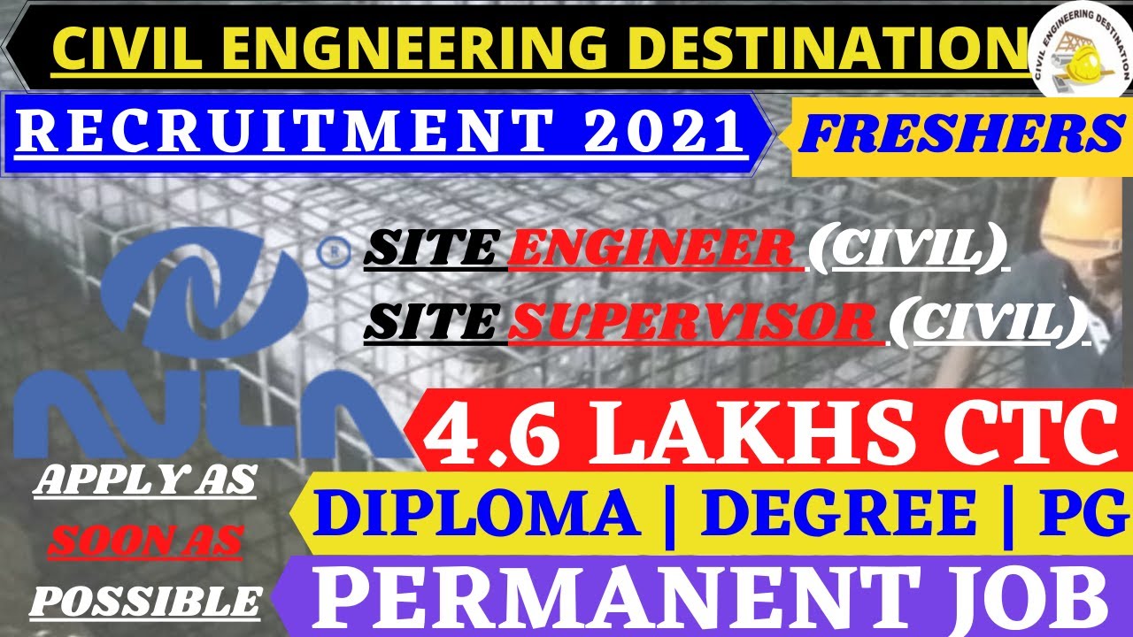 SITE ENGINEER & SUPERVISOR 4.5 LAKHS CTC #FRESHERS #RECRUITMENT CIVIL ENGINEER 2021