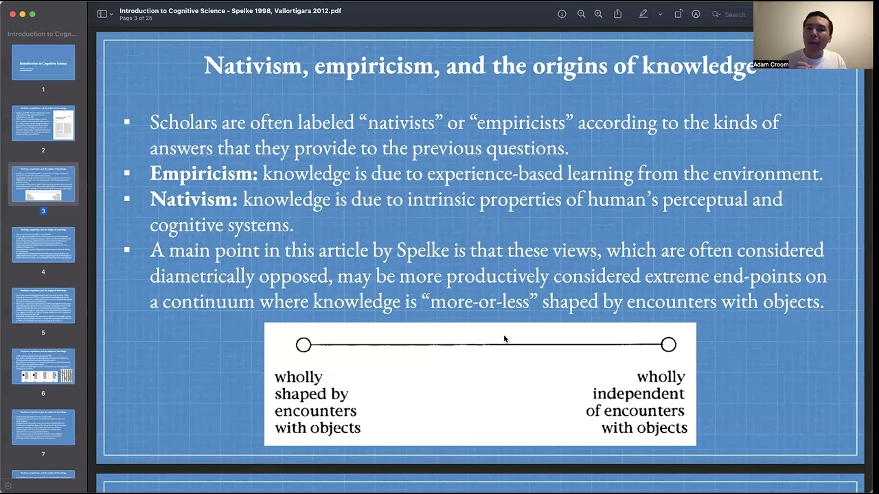 Lecture 2: Nativism, Empiricism, and Core Knowledge | COGSCI 1 | UC Berkeley