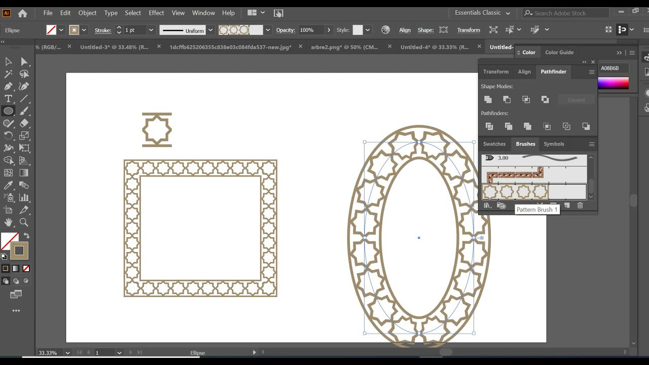 [Cours Illustrator] - Créer un pinceau avec motif arabesque simple