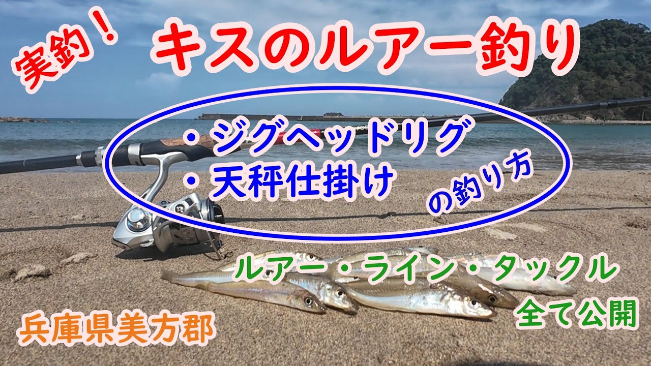 【キスのルアー釣り(キスイング)で爆釣！】「天秤仕掛け」と「ジグヘッドリグ(ジグ単)」の釣り方|ルアー(ワーム)・ライン・タックルも全て公開in兵庫県美方郡