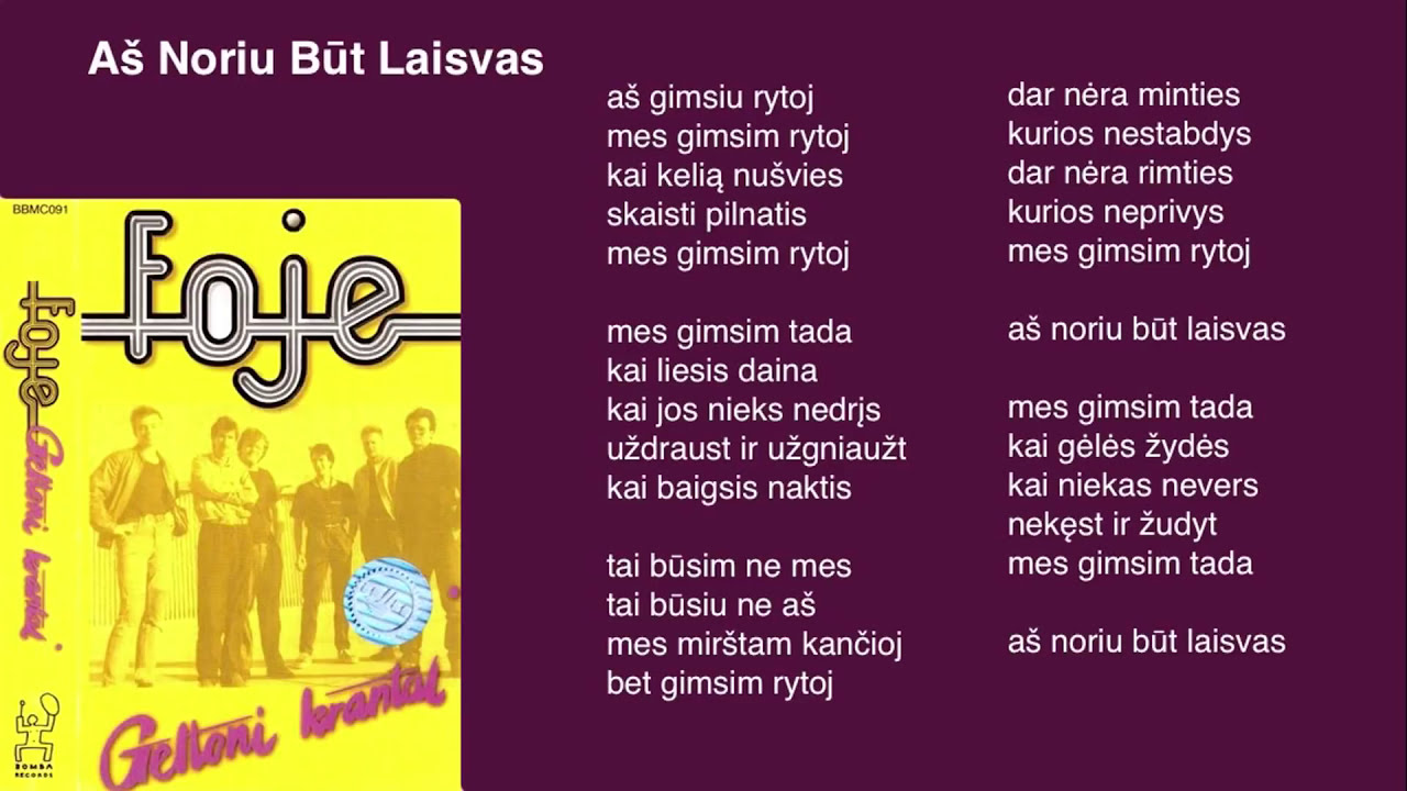 FOJE - "Aš Noriu Būt Laisvas"