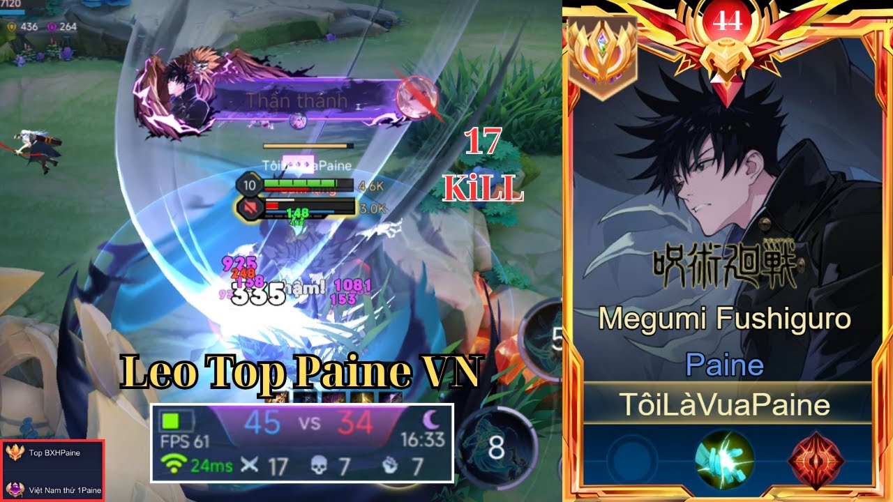 Top Paine - 19 Ph&uacute;t M&uacute;a Paine C&acirc;n 5 17 KiLL Hủy Diệt rank Đầu M&ugrave;a Leo Top Paine Việt Nam