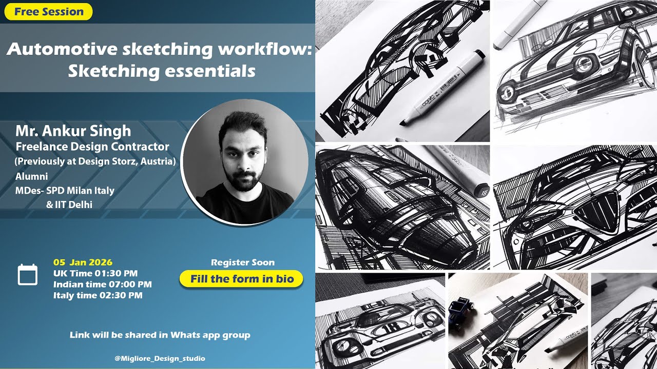 Automotive Sketching Workflow by Mr. Ankur Singh