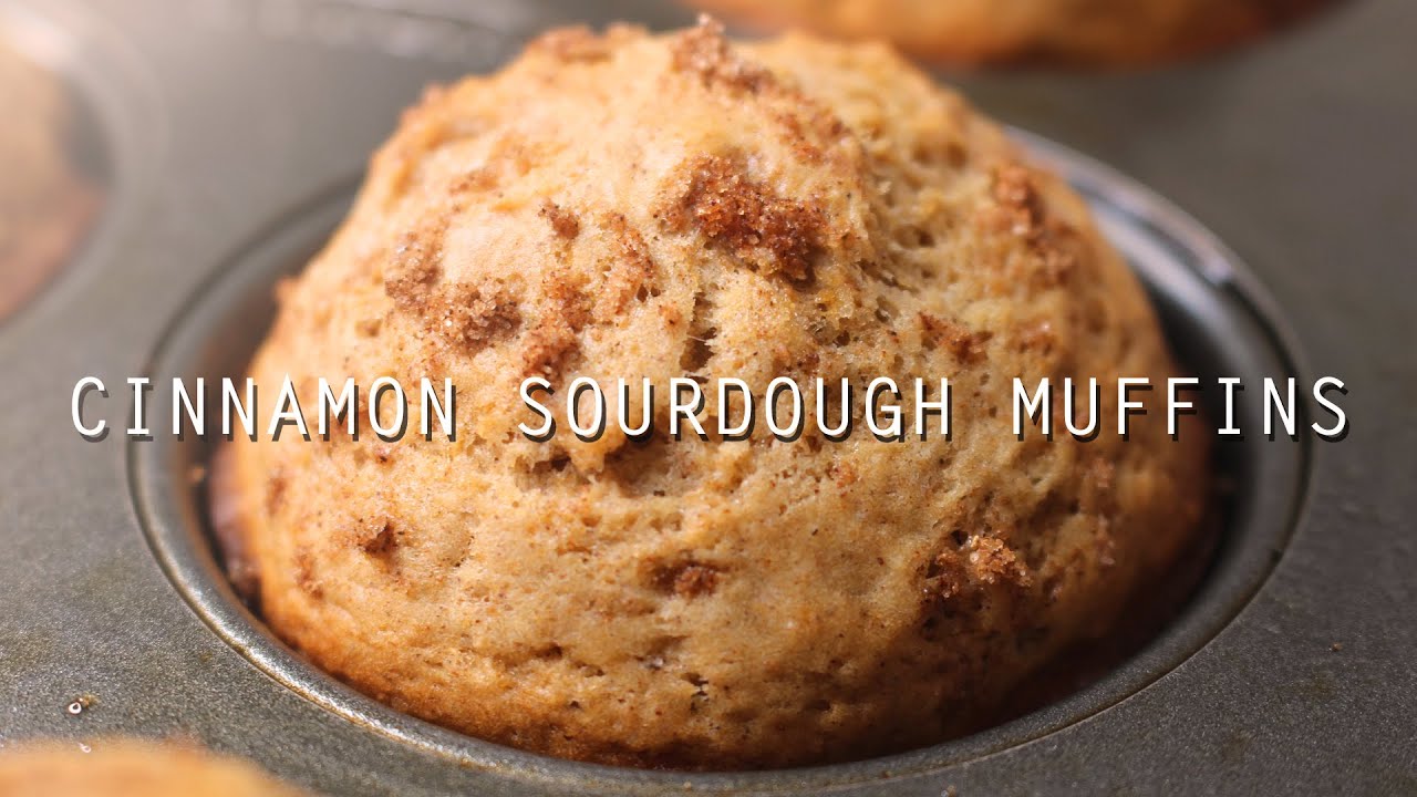 BEST Cinnamon Sourdough Muffins
