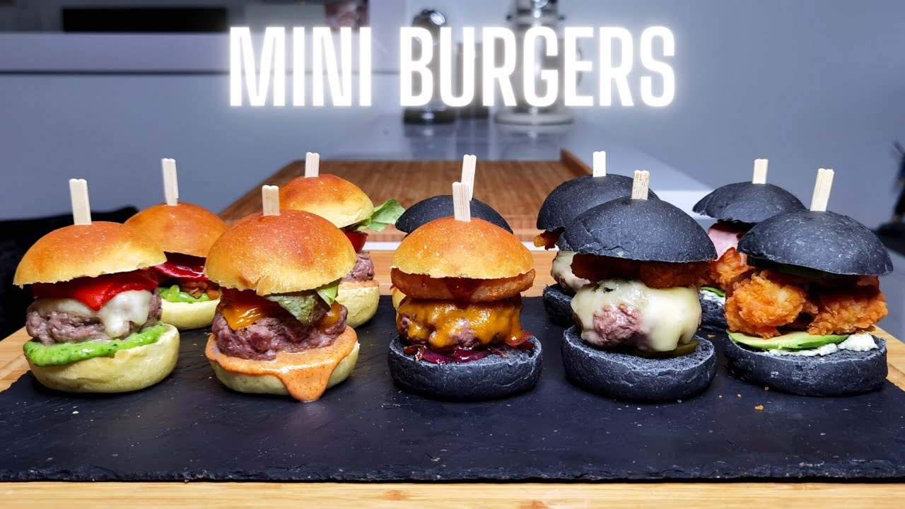 ASSORTIMENT DE 5 RECETTES DE MINI BURGERS -- FOOD IS LOVE