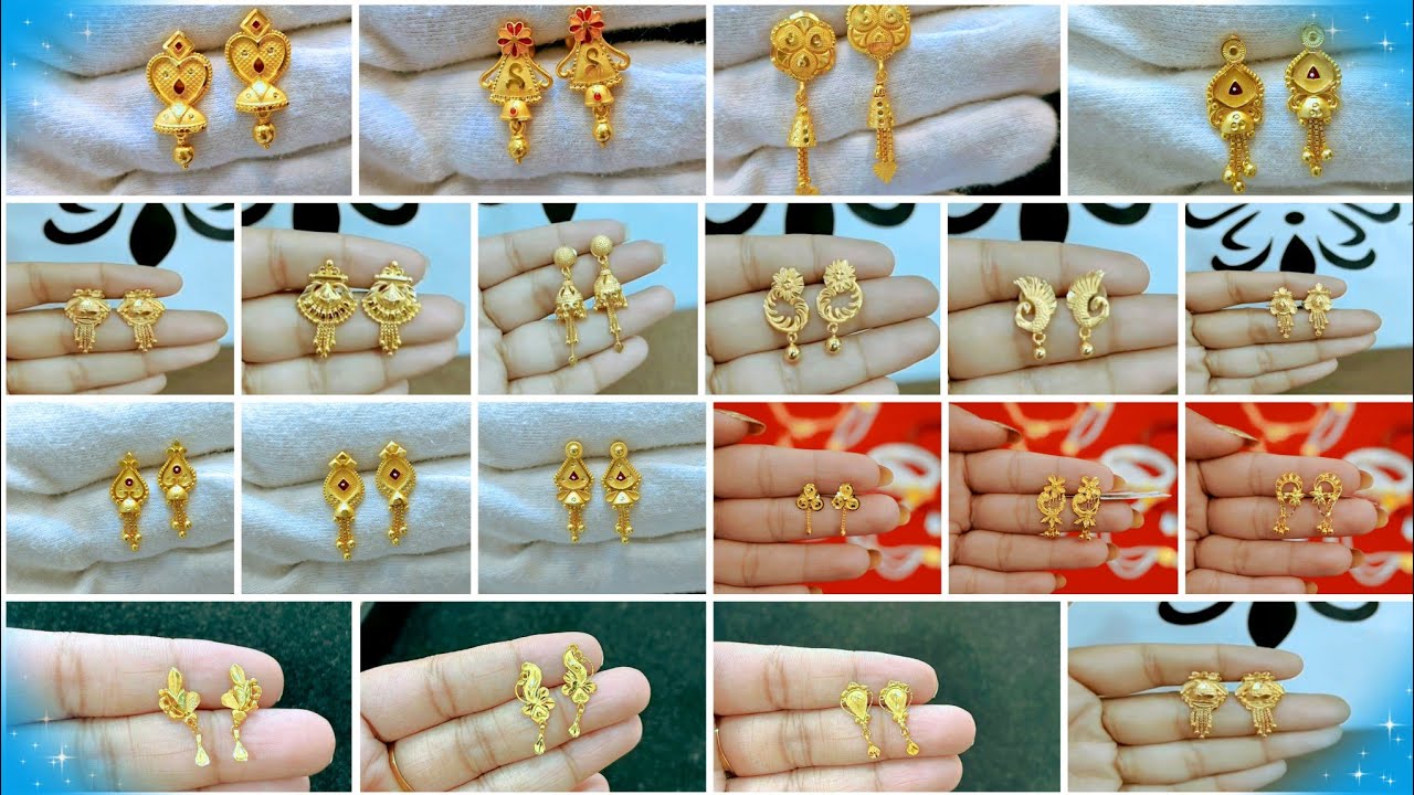 2 gram Gold earrings design | #earring #jhumka #tops #viral #gold #jewellarydesign