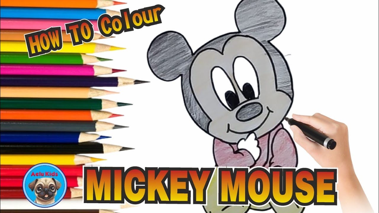 How to Colour Mickey Mouse Step by Step | Easy Disney Coloring Tutorial