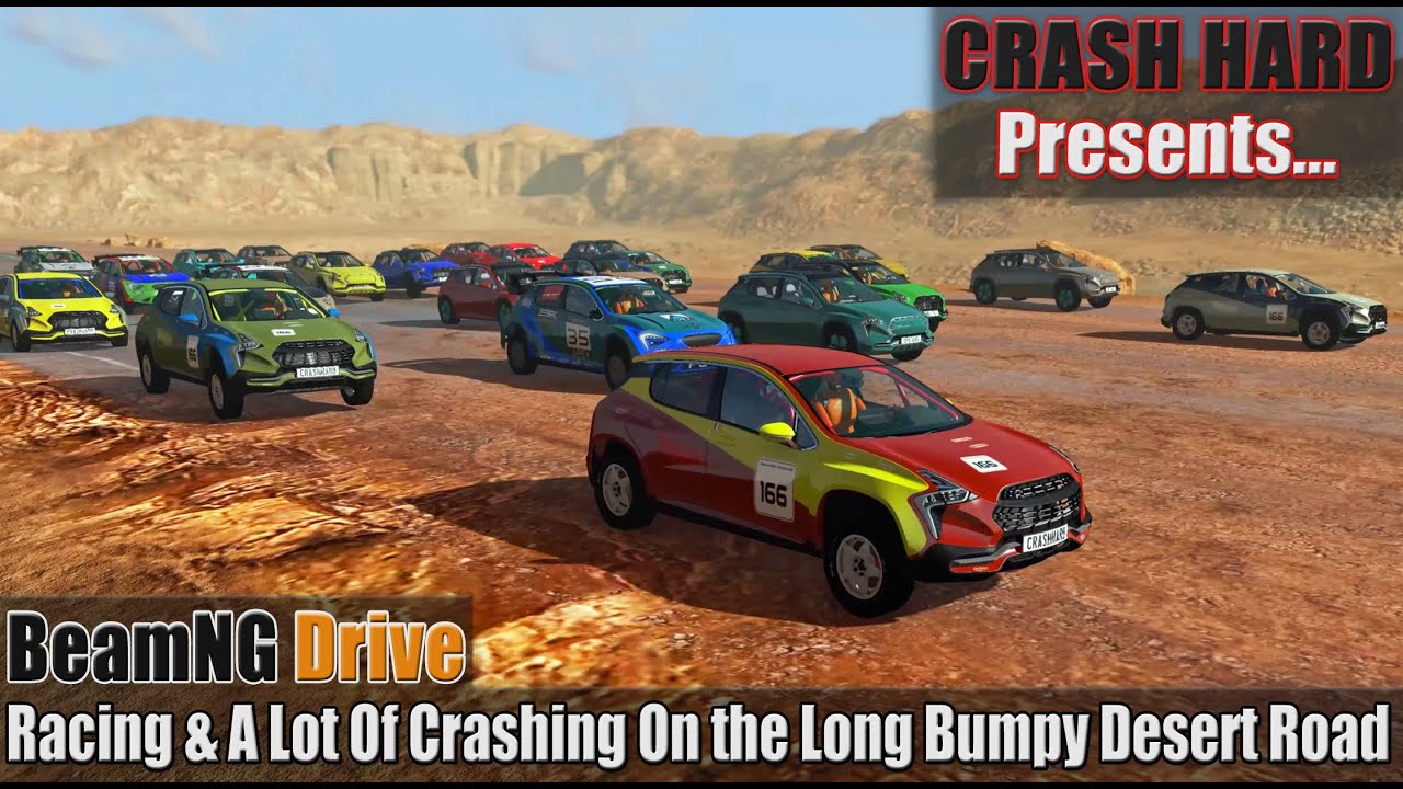 BeamNG Drive - Racing & A Lot Of Crashing On the Long Bumpy Desert Road