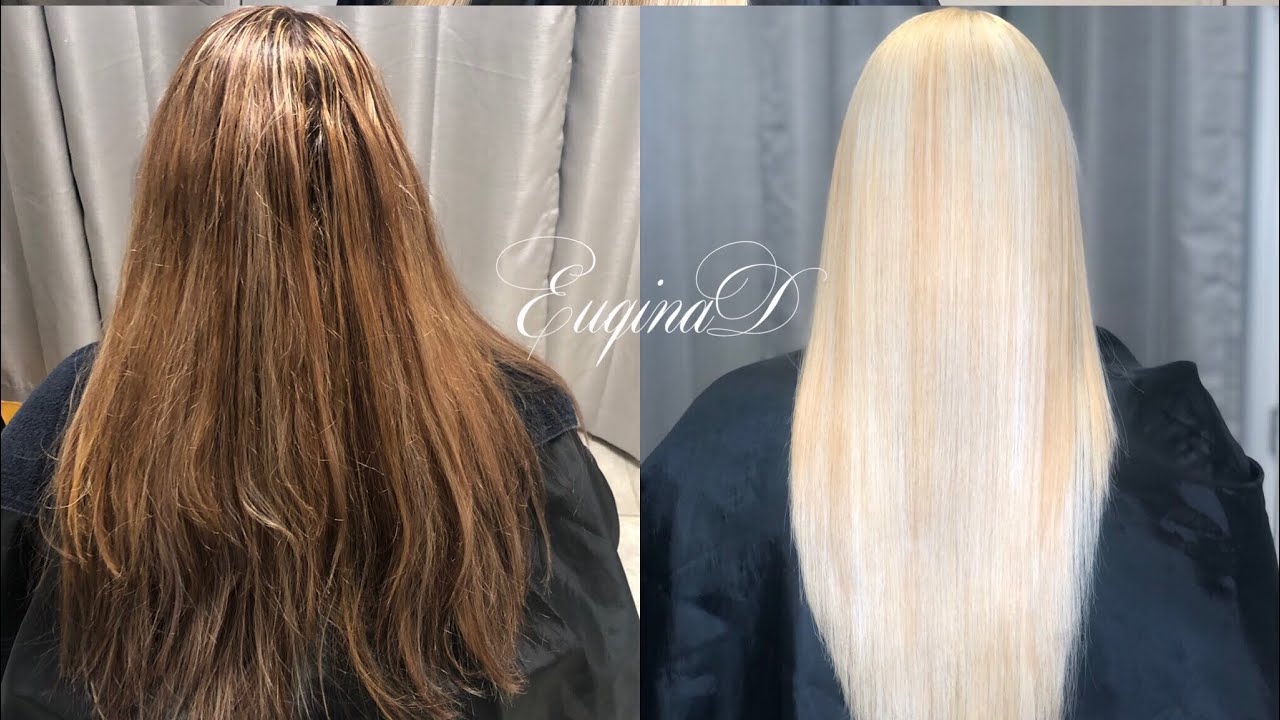 Blonde Transformation From Brown Using Aveda Enlightener Olaplex and BBO Bonding solution