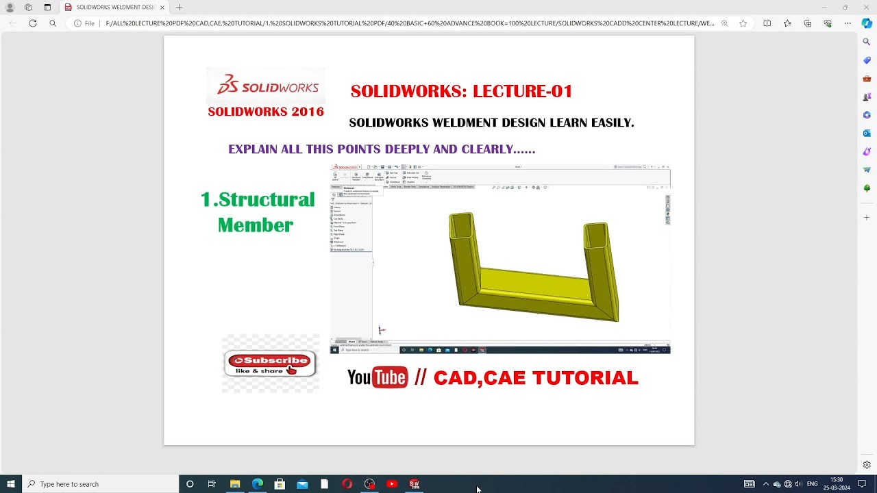 SOLIDWORKS WELDMENT DESIGN FULL LECTURE-01