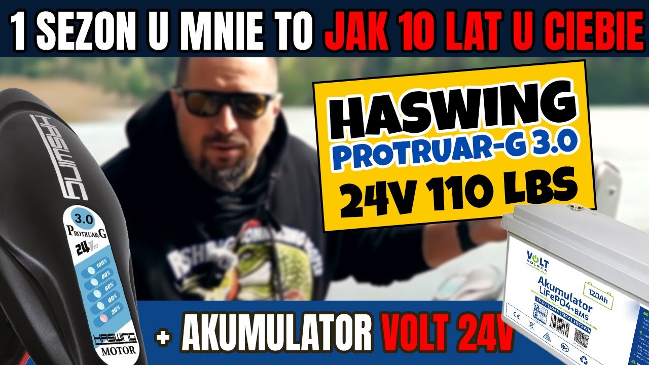 Silnik elektryczny HASWING Protruar 3, 24v 110Lbs + AKUMULATOR VOLT Opinia po roku mocnego pływania
