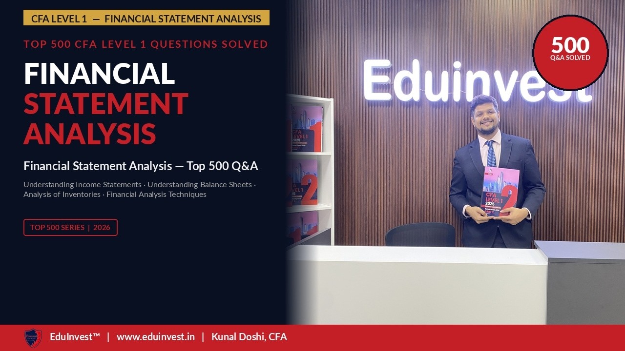 Financial Statement Analysis | CFA L1 Top 500 | Most IMP Questions | Kunal Doshi, CFA | EduInvest&trade;