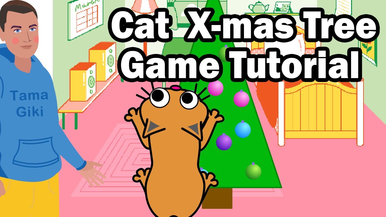 How to make Cat climing Christmas Tree Game in Scratch, Turbowarp
