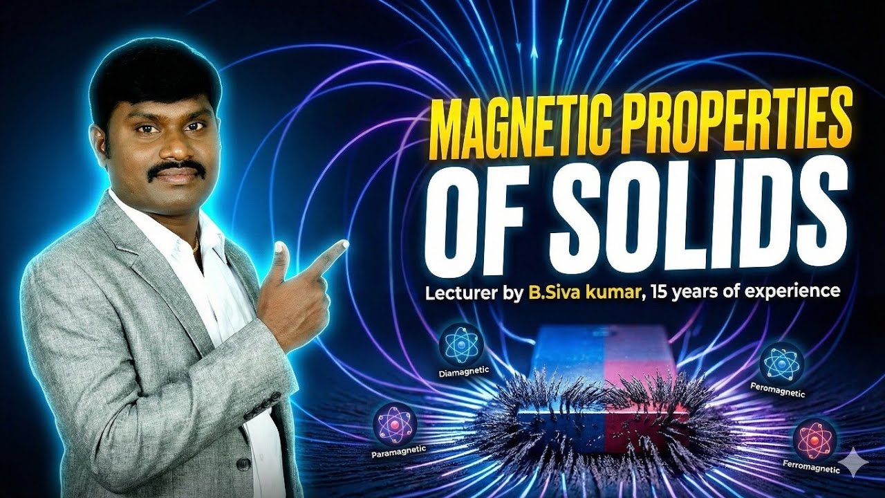 Magnetic Properties of Solids | Solid State Class 12 Chemistry | By Siva Kumar