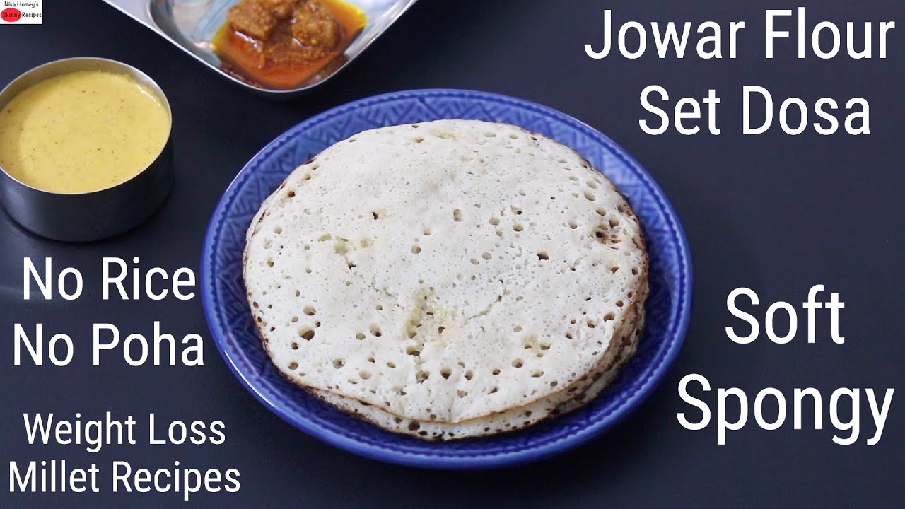 Jowar Flour Set Dosa Recipe - Soft Sponge Dosa - How To Make Millet Set Dose - Weight Loss Recipes