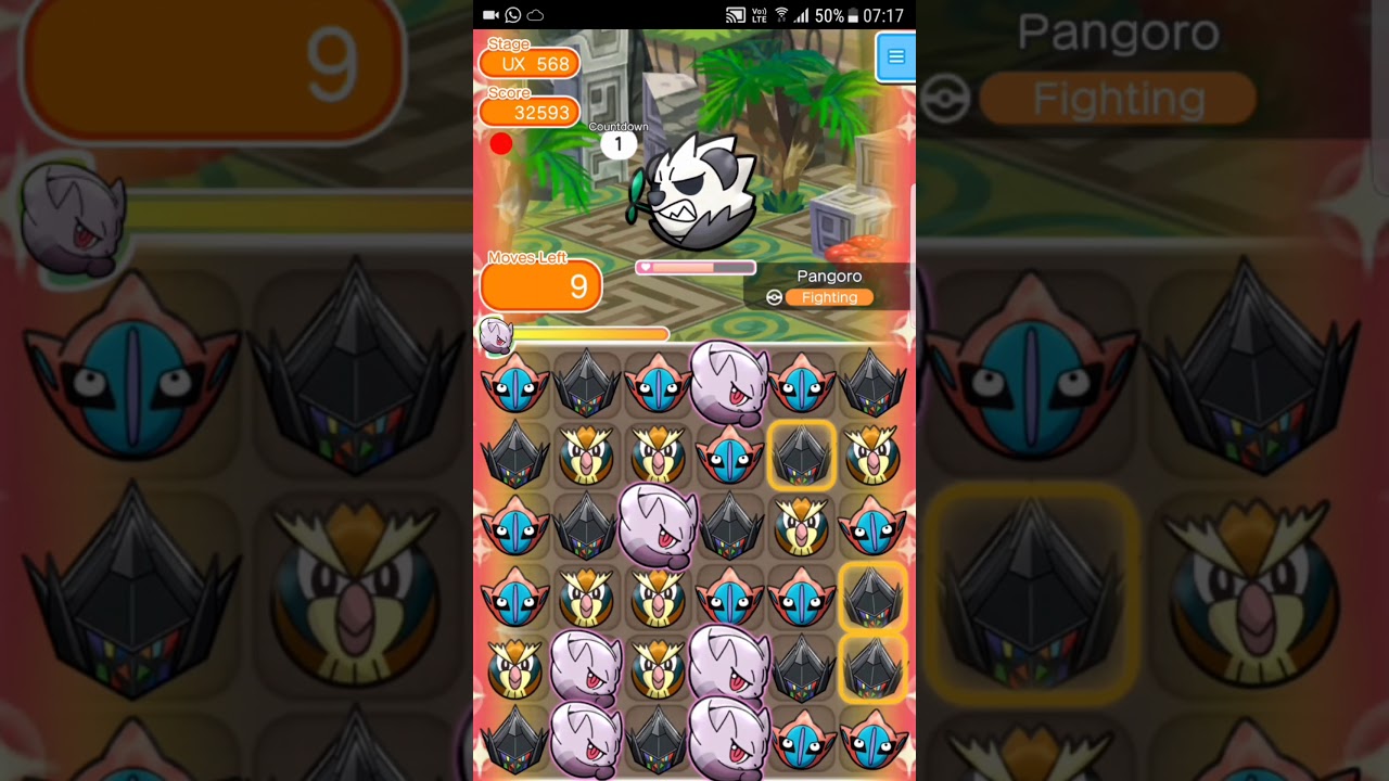 Pokemon Shuffle Mobile UX Stage 568 Pangoro ITEMLESS『ポケとる スマホ版』