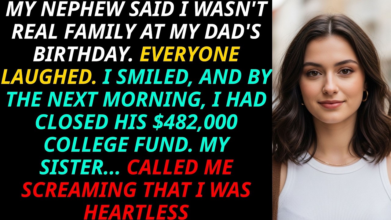 My Nephew Mocked Me As 'Not Family' At Dad’s Party — By Morning, His $482K College Fund Was Gone