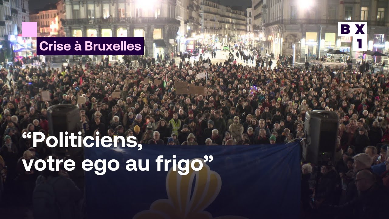 Les Bruxellois protestent devant la Bourse contre 600 jours sans gouvernement