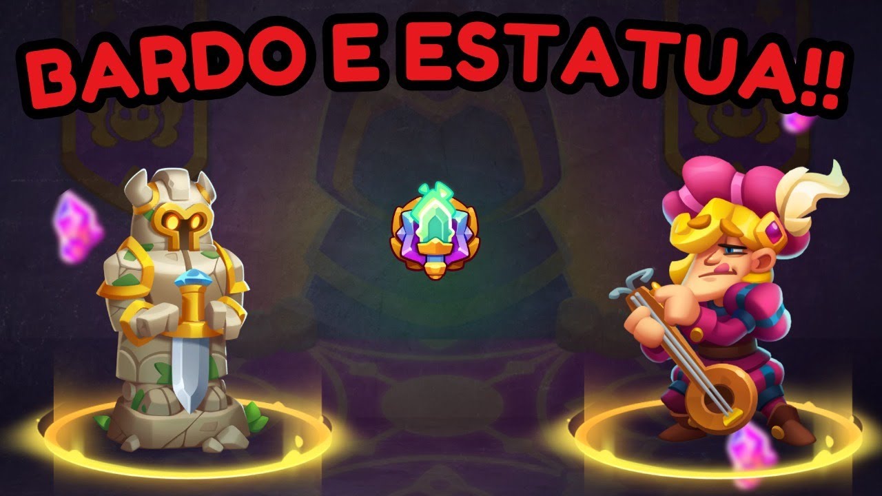 RUSH ROYALE - SUBINDO TROFEU DE BARDO!! ESTATUA MELHOR!!