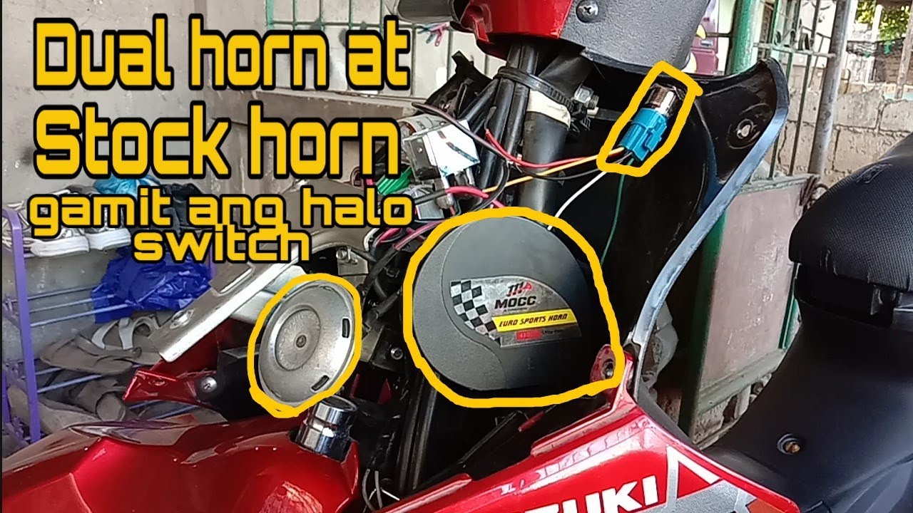 Dual horn and stock horn instillation using halo switch | smash 115 |pwede to kahit anong motorcycle