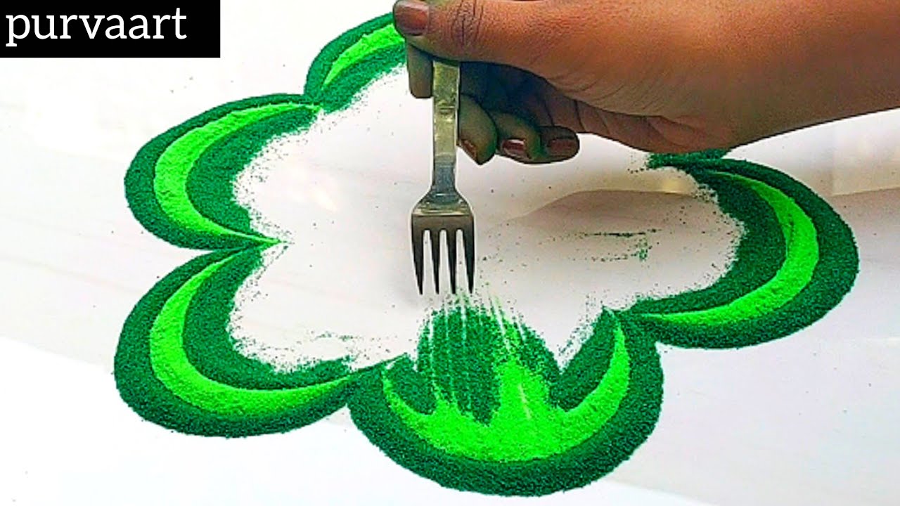 Simple Beautiful Rangoli Design | Trending 2026 | Beginner Friendly Step by Step🌼