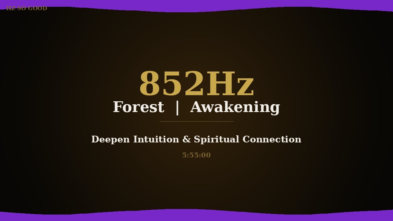 852Hz Forest | Black Screen | Solfeggio Frequency | Sleep & Meditation | Hz So Good