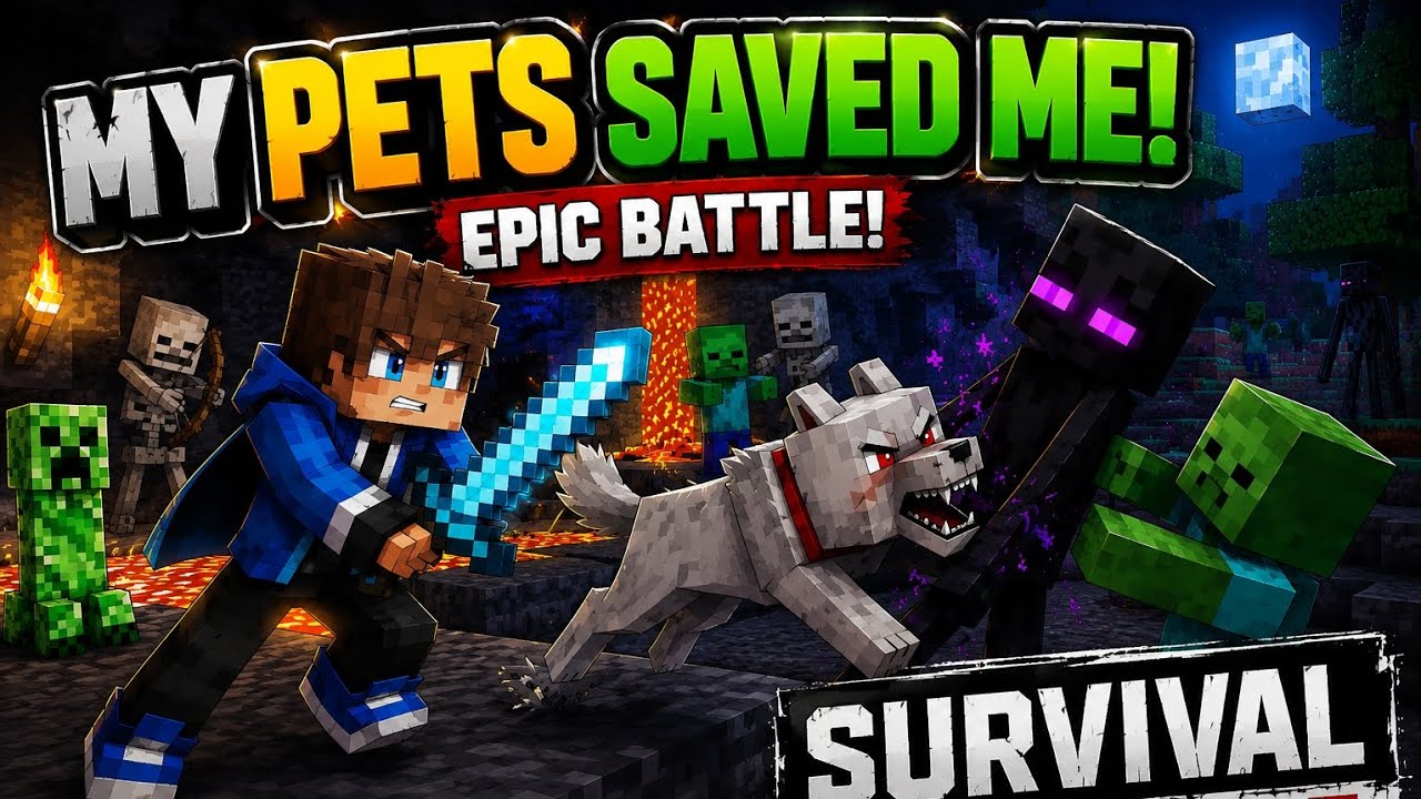 My Pets Saved Me! 🐺 Epic Survival Challenge in Minecraft