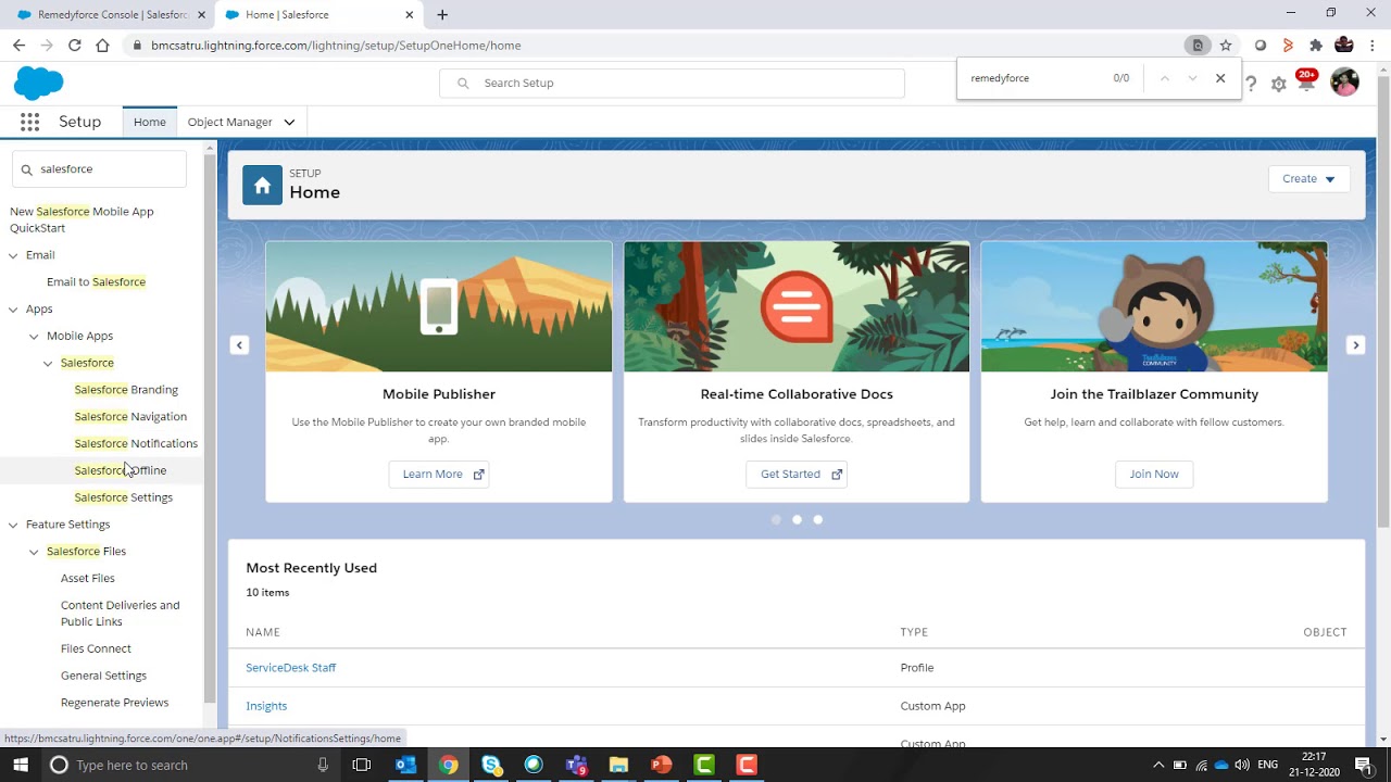 How to Enable Remedyforce Mobile App for Staff Users